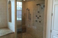 Frameless steam shower in Annandale