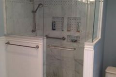 Frameless Shower Door with Header Installed in Montclair VA.