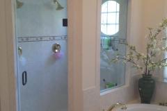 Shower Door & Window at Separate Tub.