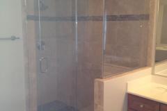 Single Shower Door On A Knee Wall Installed in Woodbridge.
