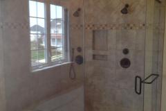 Neo Angle Shower Door with Header Installed In Woodbridge.