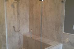 Frameless shower door installation in Herndon, VA.