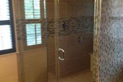 Completed frameless shower installed in Herndon VA