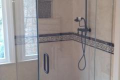 Frameless Corner Shower installed, Reston.