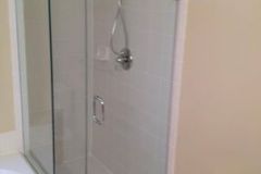 Frameless hinged shower installed in Arlington VA