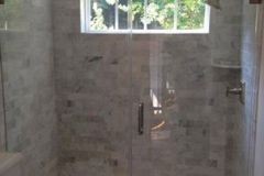 Frameless shower in a pool house in Great Falls VA