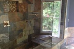 Two panel shower without a door installed in Ashburn VA